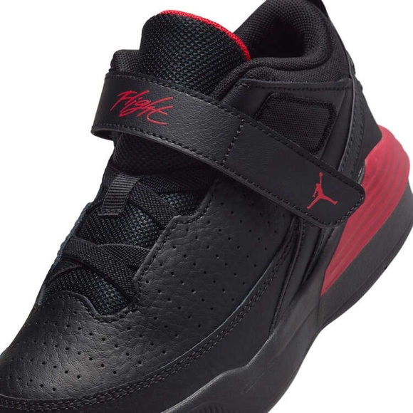 Jordan Max Aura 5 PS Kids Basketball Shoes Black/Red - Picture 8 of 13